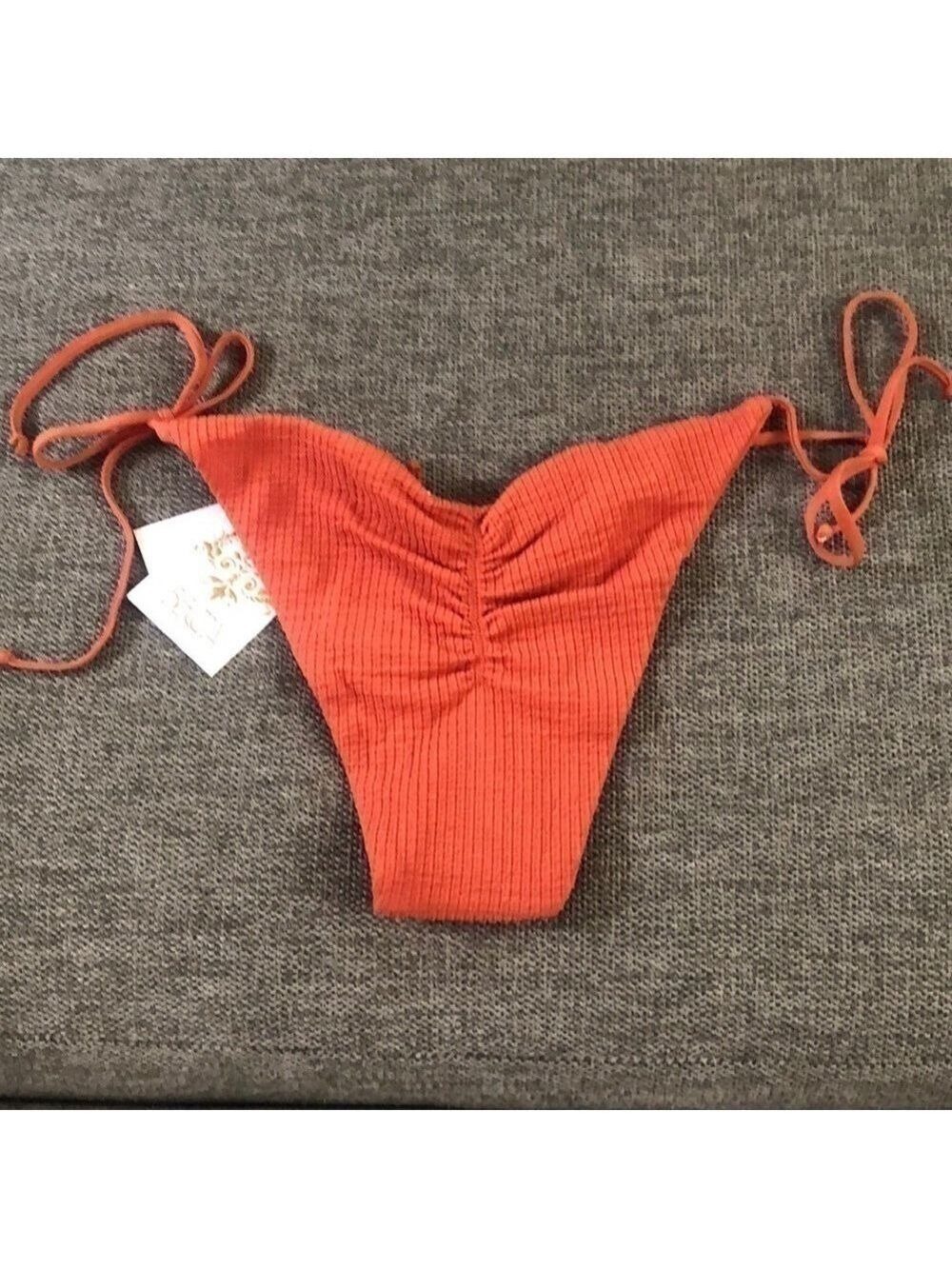 Women’s BECCA Beccaswim Pucker Up Tie Side Swim Bottom Swimwear Ginger M - Picture 5 of 15
